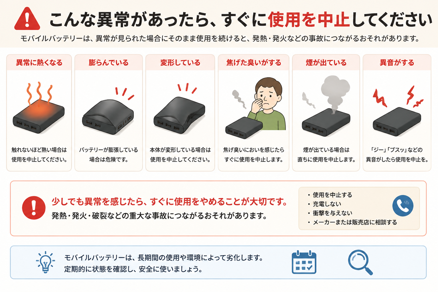 車からモバイルバッテリーを持ち出す安全対策