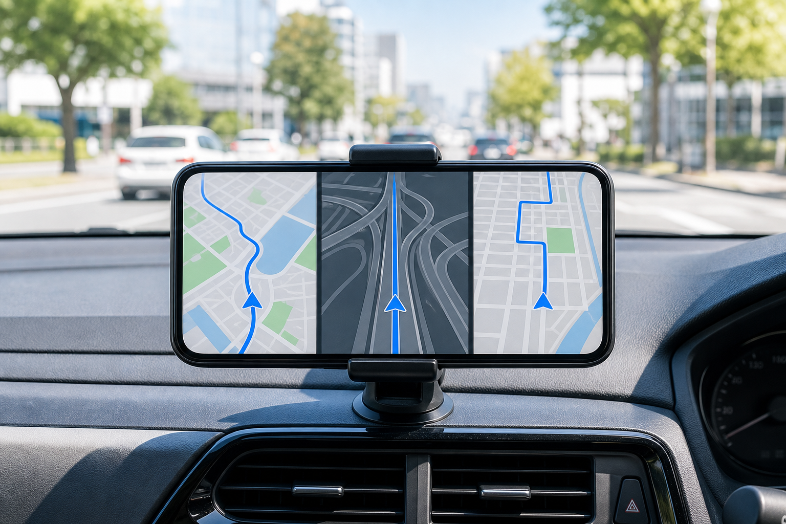 CarPlayやAndroid Autoでカーナビを利用するイメージ