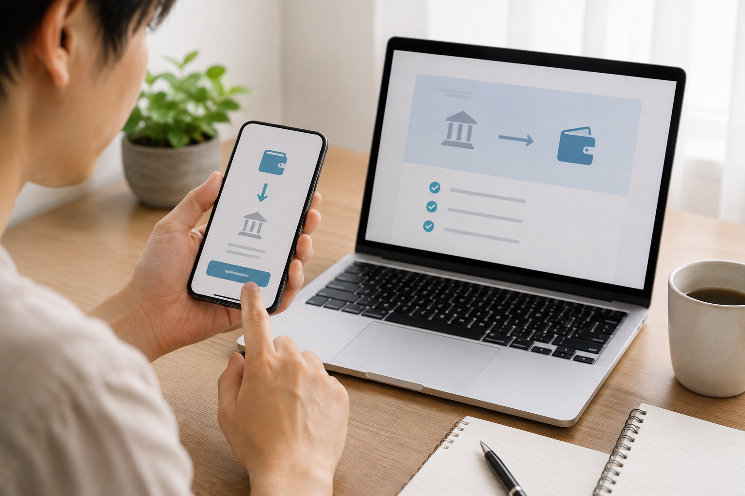 pring残高を登録銀行口座へ出金するイメージ