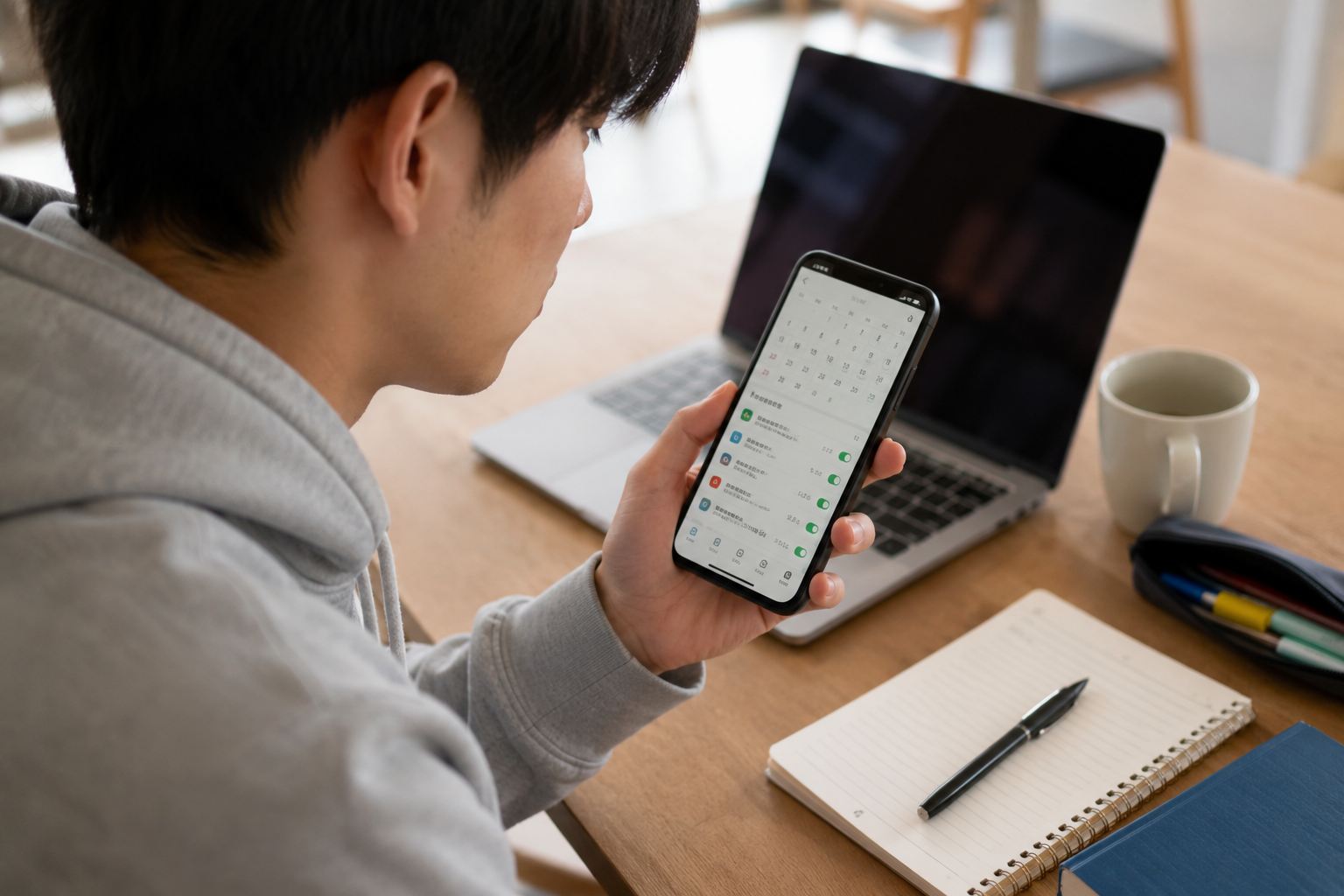 スマートフォンでサブスクリプションの期限を確認するイメージ