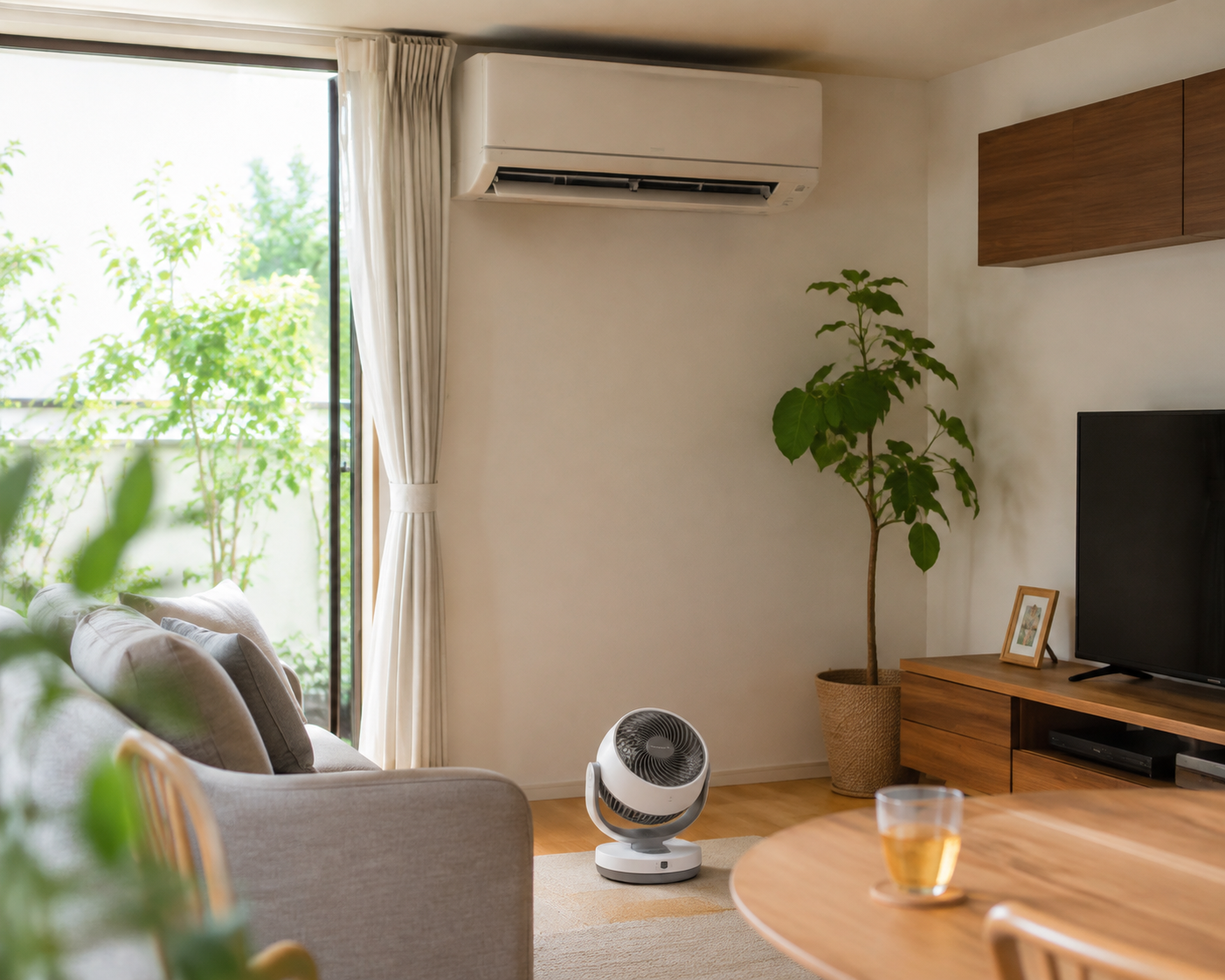 エアコンとサーキュレーターを併用した夏の節電